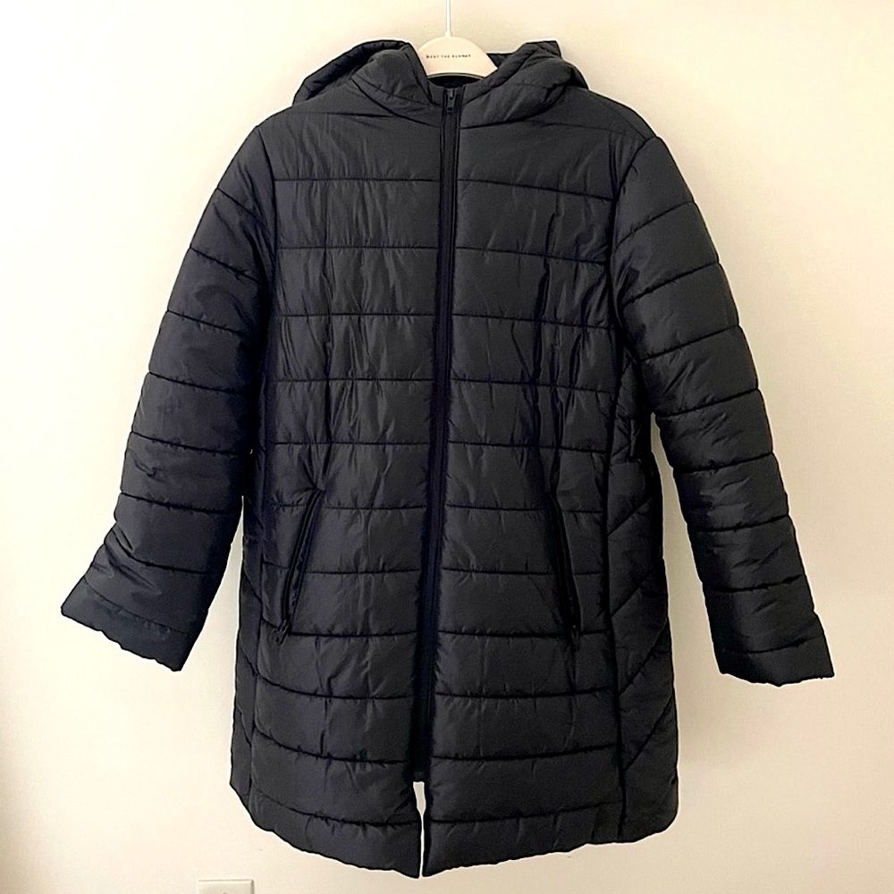 NWT Gap Hooded Black Puffer Coat - Maternity Size M